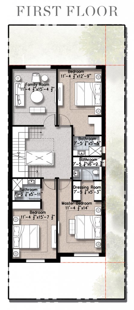 0.5 kanal Floor Plan- First Floor- Plan B