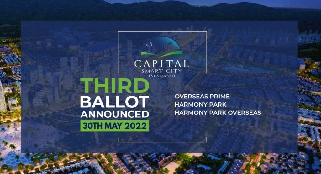 third balloting announced in capital smart city - Overseas Prime, Harmony Park overseas & Harmony Park blocks
