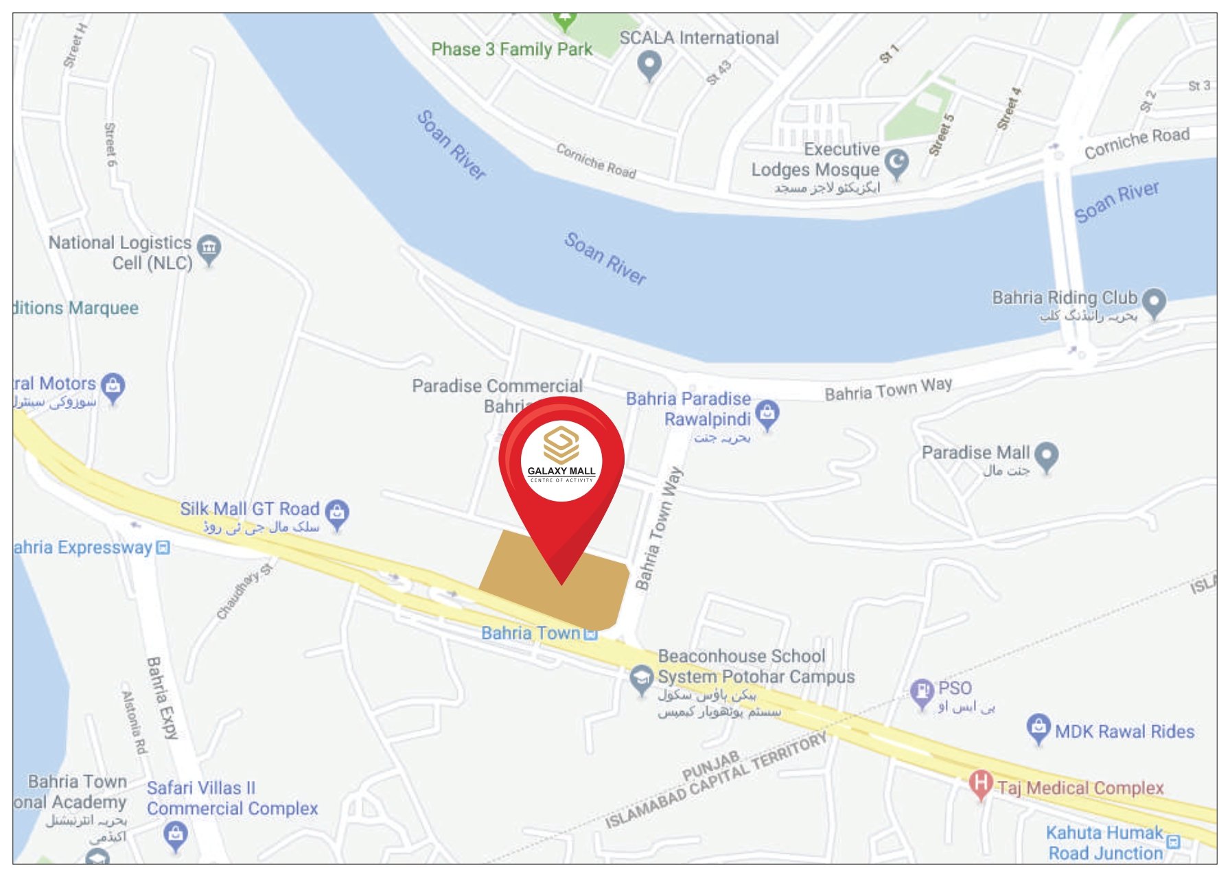 Location of Galaxy Mall on google