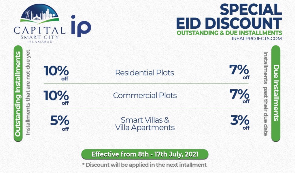 capital smart city discount offer on installments details