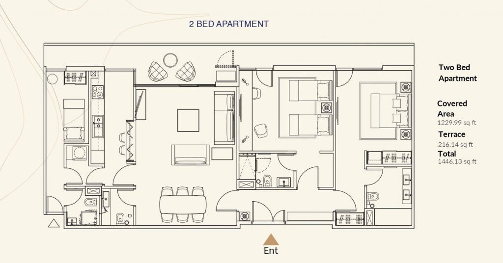 Floor Plan - 2 bed Apartment - One Capital Residences