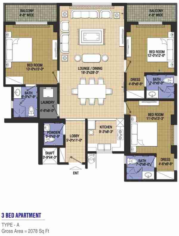 Goldcrest Chic 3 - 2 bed - Type A