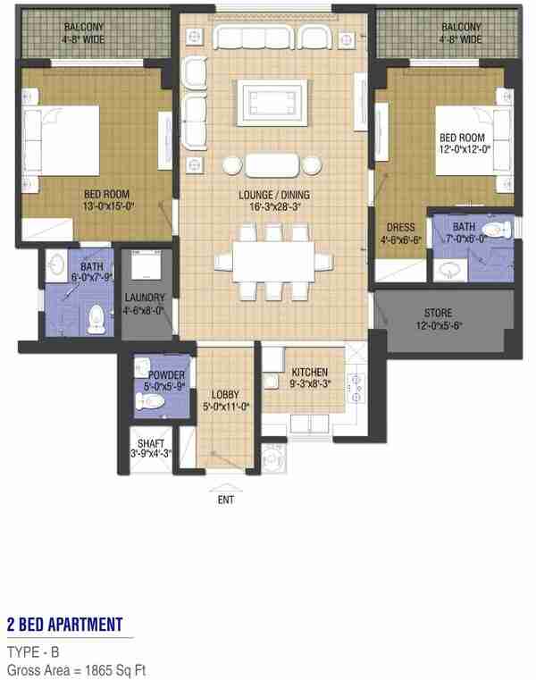 Goldcrest Chic 3 - 2 bed - Type B