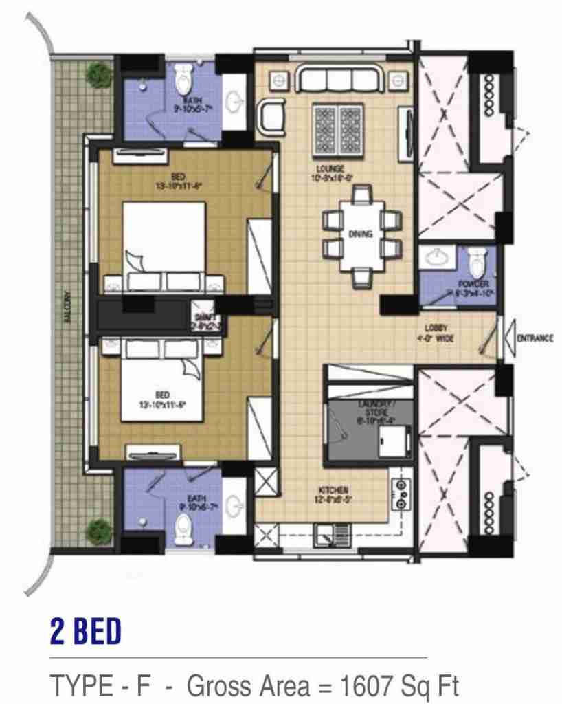 Highlife1- 2 bed-type F
