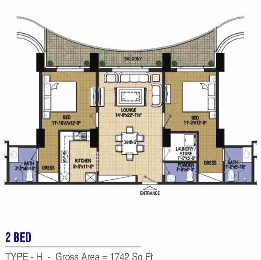 Highlife1- 2 bed-type H
