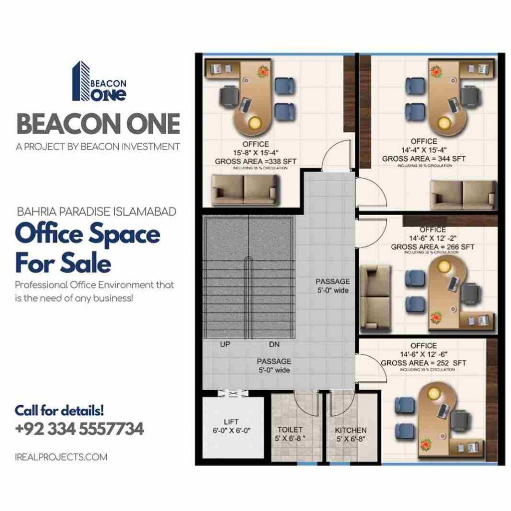 beacon one - fully furnished office space in bahria town islamabad