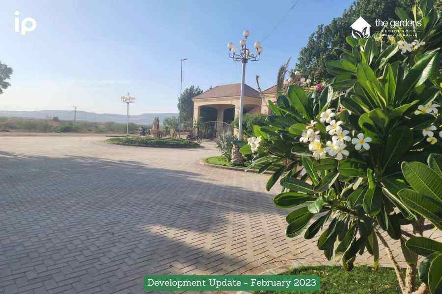 plantation complete at the entrance - The Gardens Residences Karachi