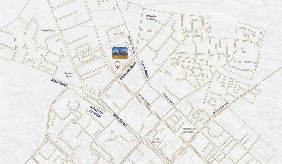 Metropole Mall Rawalpindi location on map
