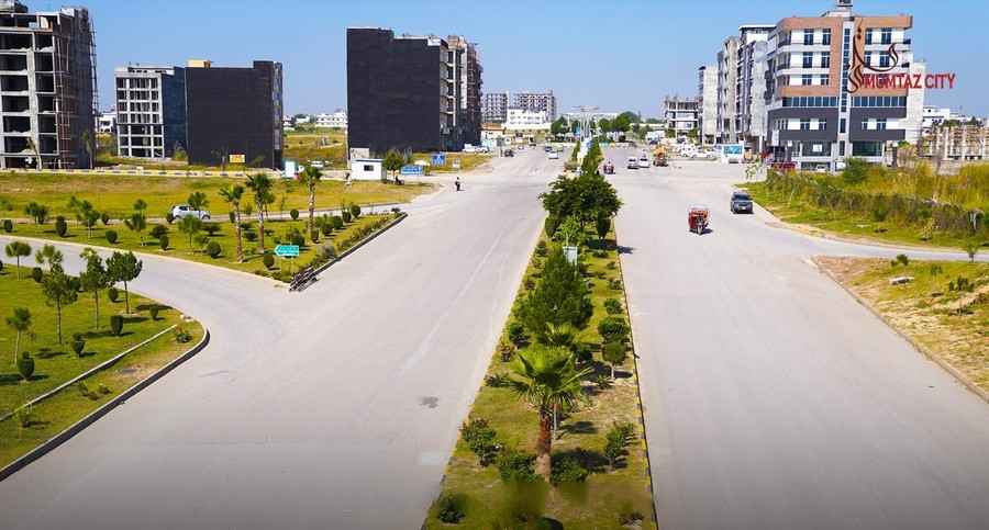 mumtaz city Islamabad - development update - main boulevard and commercial activity