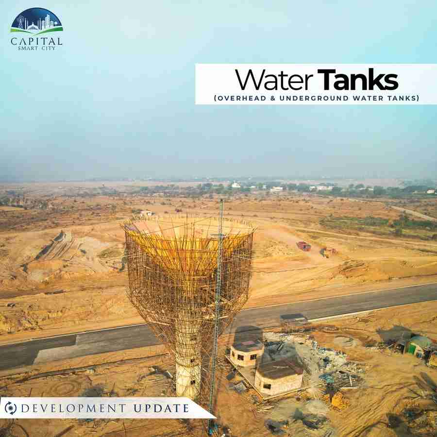 overhead and underground water tank - development update - Capital Smart City