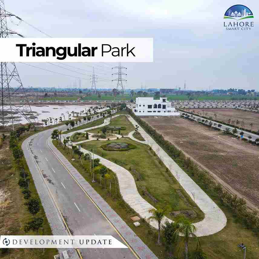triangular park - development update - Lahore Smart City'